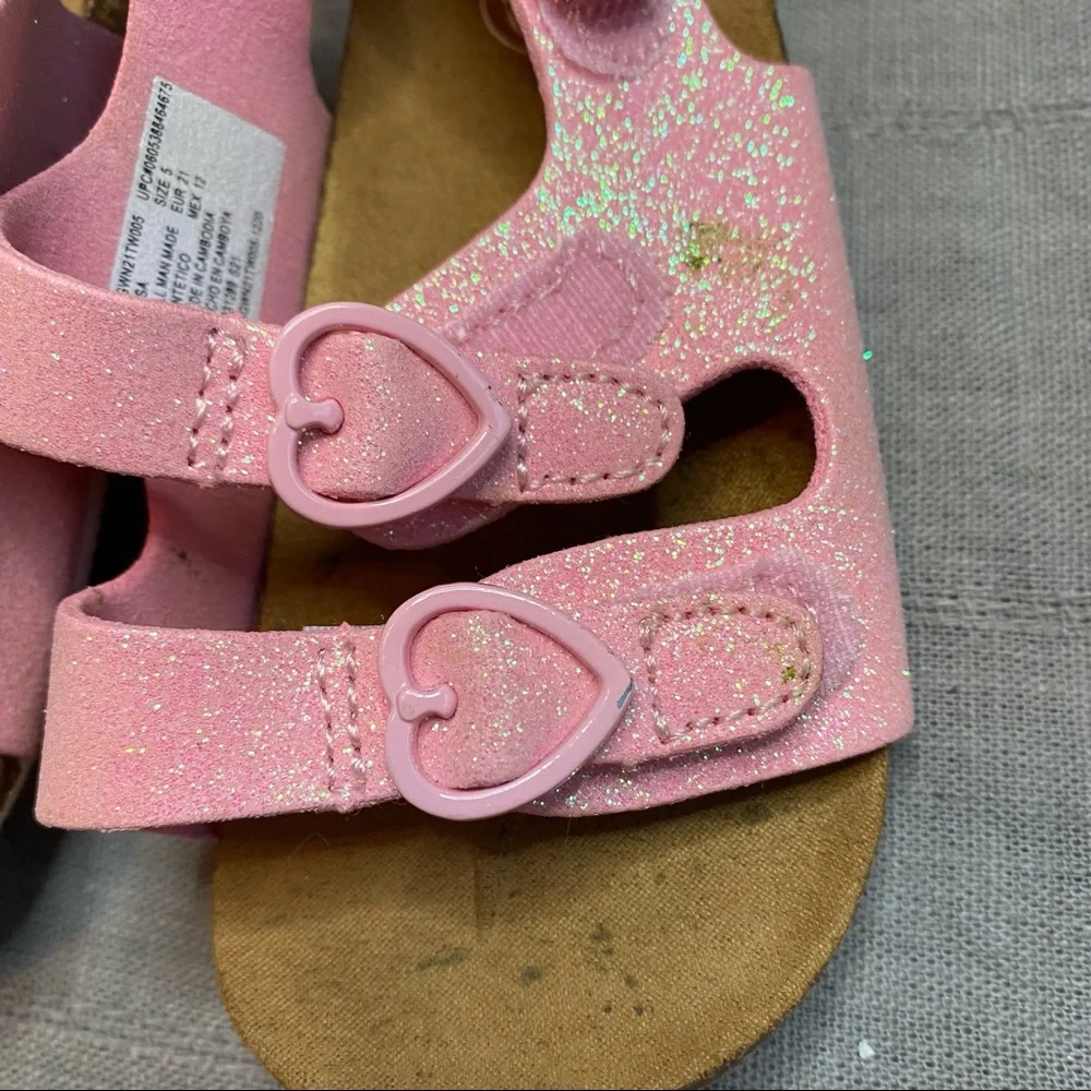 Toddler Girls Sandals Lot Size 5 Wonder Nation Smartfit Crazy 8 Gold Glitter